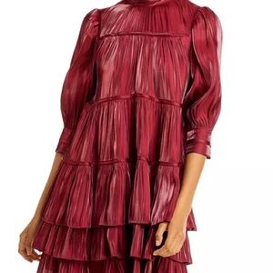 Cinq a Sept Irridescent Riva Mini Dress Red Size 8